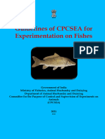 Guidelines of CPCSEA For Experimentation On Fishes