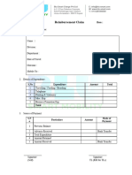 Reimbursement FORMAT