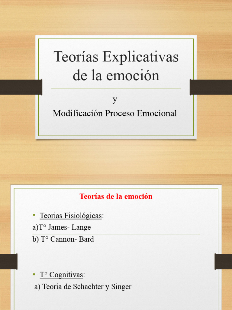Teorías de la Emoción y Modificación Emocional | PDF | Las emociones ...