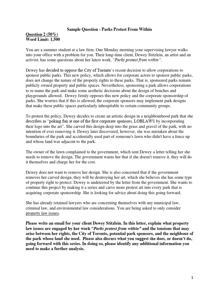 Property Law Issues in Park Protests | PDF | Justice | Crime & Violence