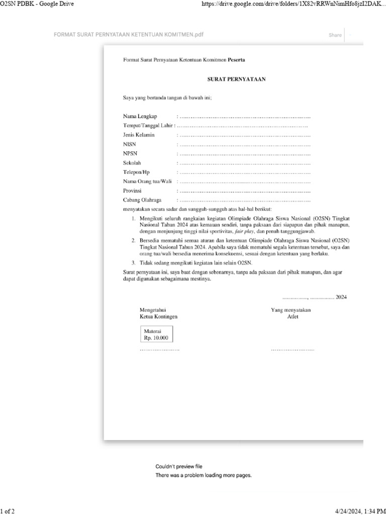 Persyaratan Lomba O2sn | PDF