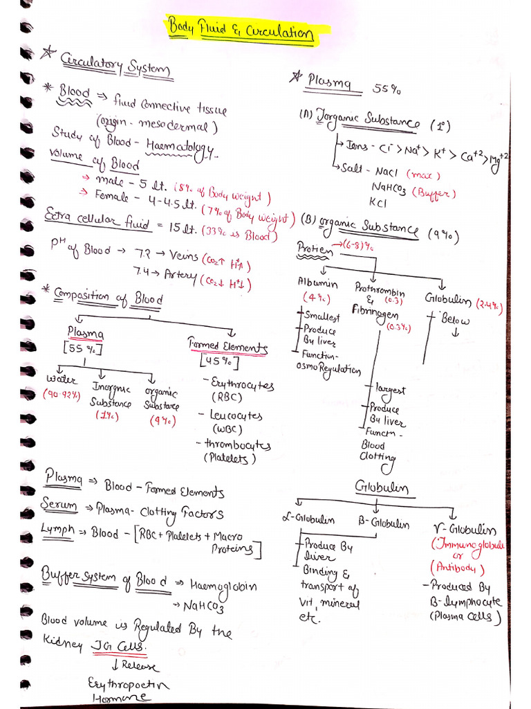 Body Fluid and Circulation | PDF