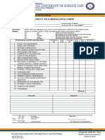 Neust Edu F007 Student Teacher Rating Form