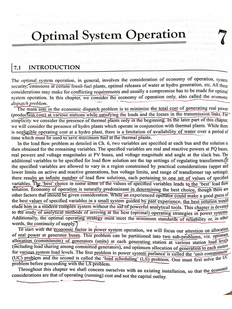 Optimal System Operation-1 | PDF