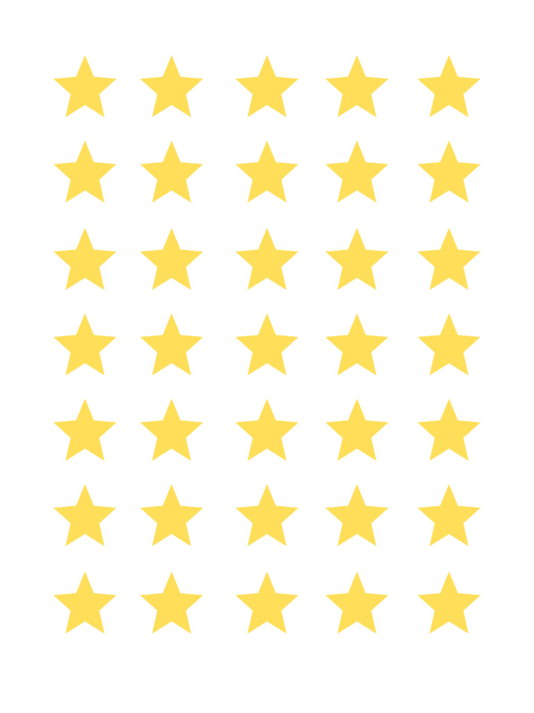 1 Inch Yellow 5 Point Star Templates | PDF