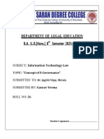 B.A. LL.B. (Hons.) 8 Semester 2023-2024: Department OF Legal Education