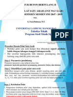 Struktur Beton Bertulang Ii Analisis Pelat Satu Arah (One Way Slab) Metode Koefisien Momen Sni 2847 - 2019