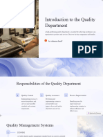 Introduction To The Quality Department