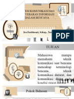 Sistem Komunikasi Dan Penyebaran Informasi Dalam Bencana: Ira Faridasari, S.Kep., Ners., M.Kes