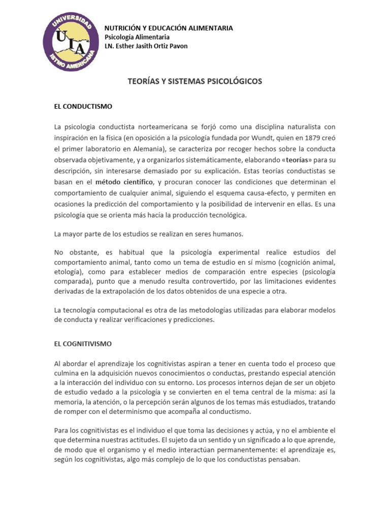 Teorias y Sistemas de La Psicologia | PDF | Sicología | Psicoanálisis