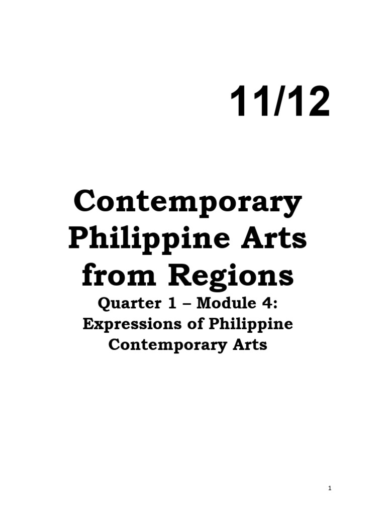 1st Quarter Module 4 On Contemporary Philippine Arts From The Regions ...