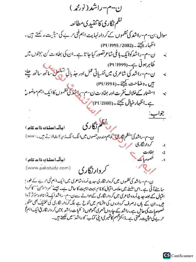 ن م راشد کی نظم نگاری | PDF
