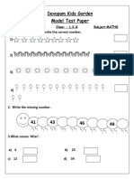 Maths Model Test Paper LKG