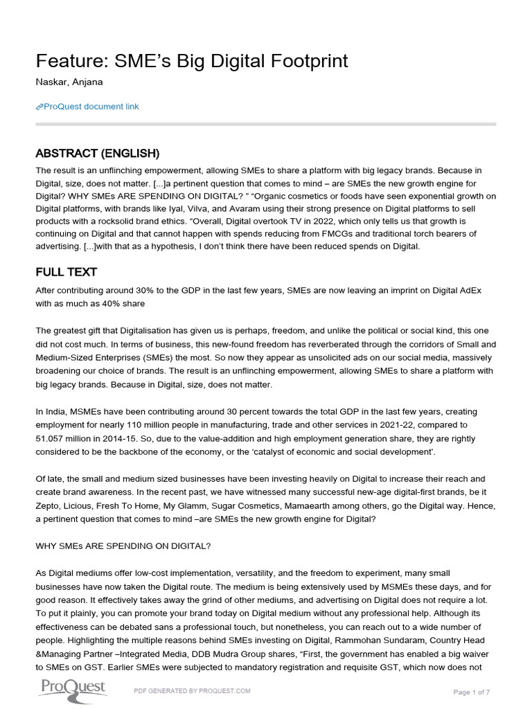 SMEs: Digital Growth Engines | PDF | Small And Medium Sized Enterprises ...