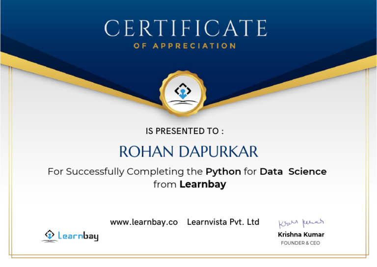 Python for Data Science Certificate | PDF