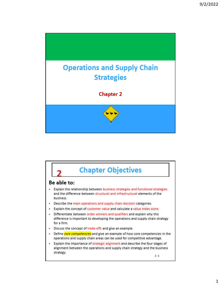 Operations and Supply Chain Strategies Overview | PDF | Strategic ...