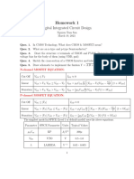 Homework 1 Digital Integrated Circuit Design: N-Channel MOSFET EQUATION