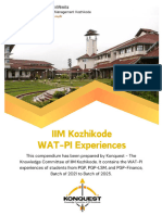IIM Kozhikode_WAT-PI Experiences