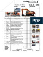 KA 43 Excavator Safety Checklist