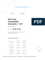 IMS Test Availability Schedule - CAT - Ims India