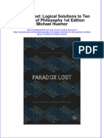 Paradox Lost Logical Solutions To Ten Puzzles of Philosophy 1St Edition Michael Huemer Download PDF Chapter