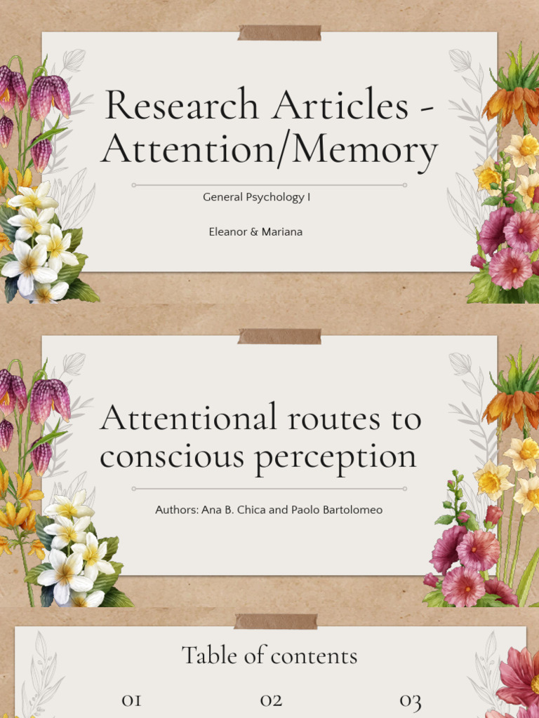 Attention and Conscious Perception Research | PDF | Attention ...
