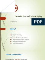 Introduction To Patient Safety