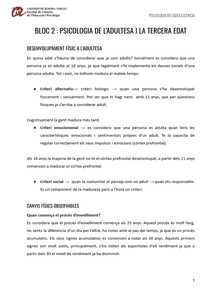Psicologia Apunts 2N Bloc | PDF