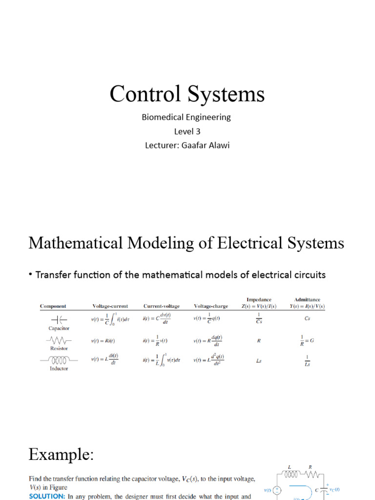 Mathematical Modeling in Control Systems | PDF | Science & Mathematics