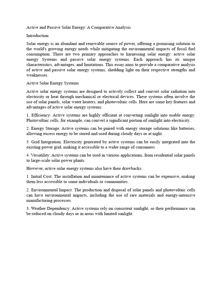 Active and Passive Solar Energy | PDF | Solar Energy | Solar Power