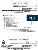CREDIT MANAGEMENT Past Papers of Punjab University