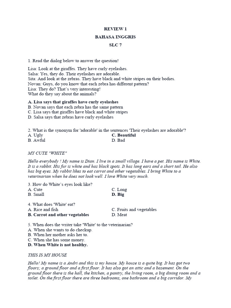 Soal Kelas 7 Bahasa Inggris Kumer Pdf Room