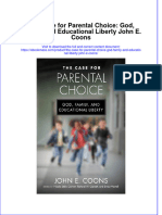 The Case For Parental Choice God Family and Educational Liberty John E Coons Full Download Chapter