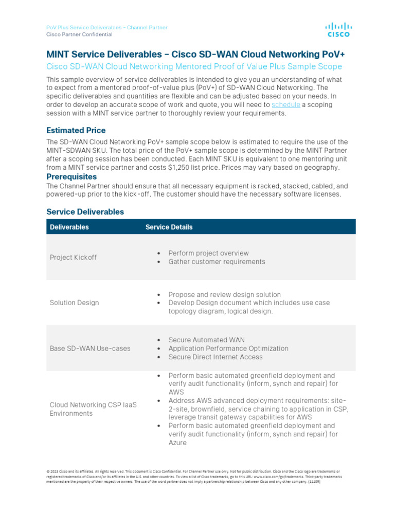 Cisco SD-WAN PoV+ Service Overview | PDF | Cloud Computing ...