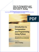 Introduction To Computation and Programming Using Python Third Edition John V Guttag Full Chapter