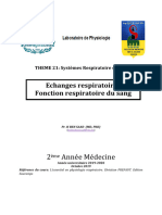 Echanges Respiratoires Fonction Respiratoire Du Sang: 2 Année Médecine