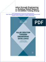 Value Creation Through Engineering Excellence Building Global Network Capabilities 1St Edition Yufeng Zhang Ebook Full Chapter