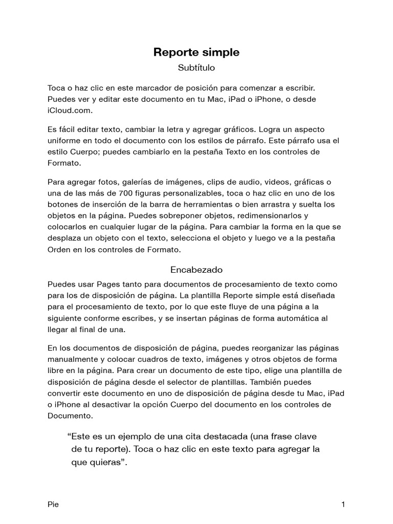 Reporte simple pdf