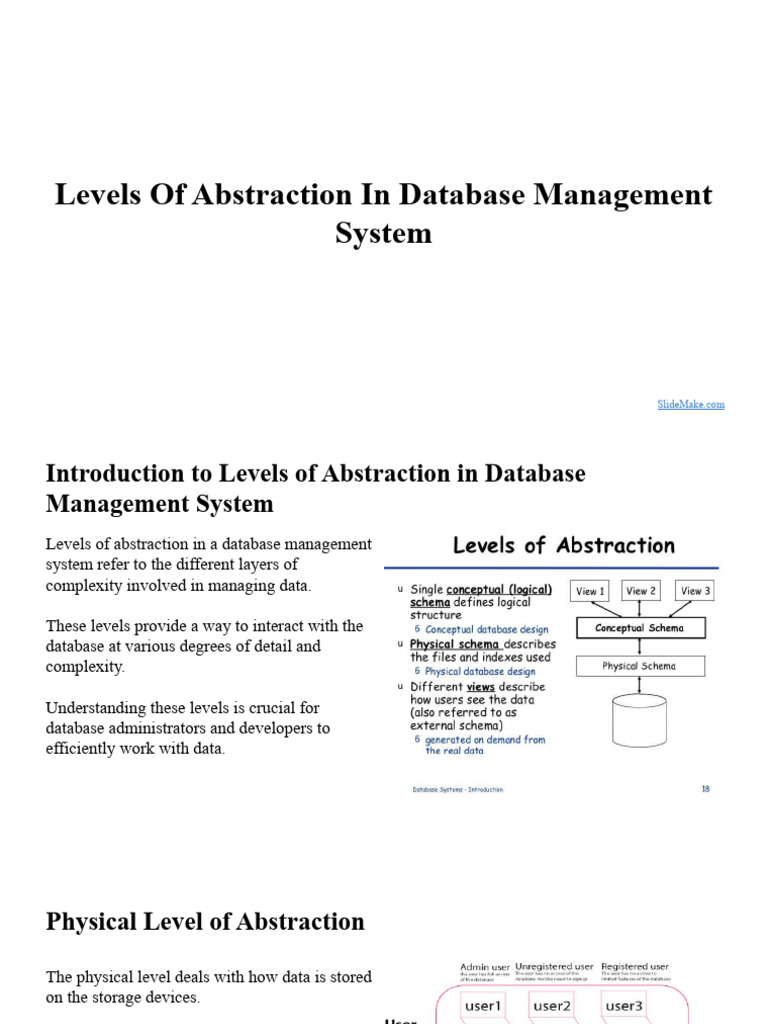 Levels Of Abstraction In Database Management System | PDF | Databases ...