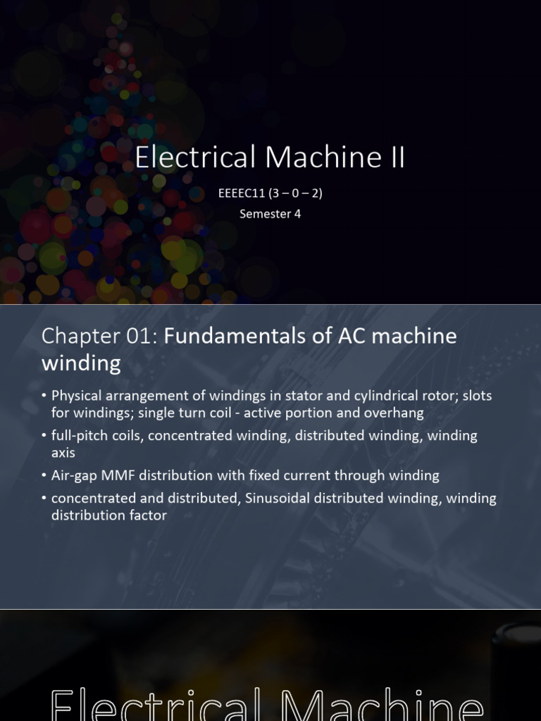 Electrical Machines II Overview | PDF | Electric Motor ...