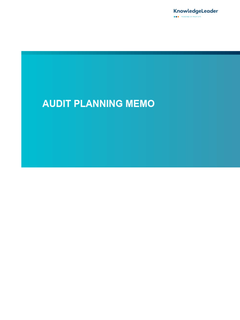 Audit Planning Document Sample