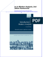 Introduction To Modern Analysis 2Nd Edition Kantorovitz Full Chapter