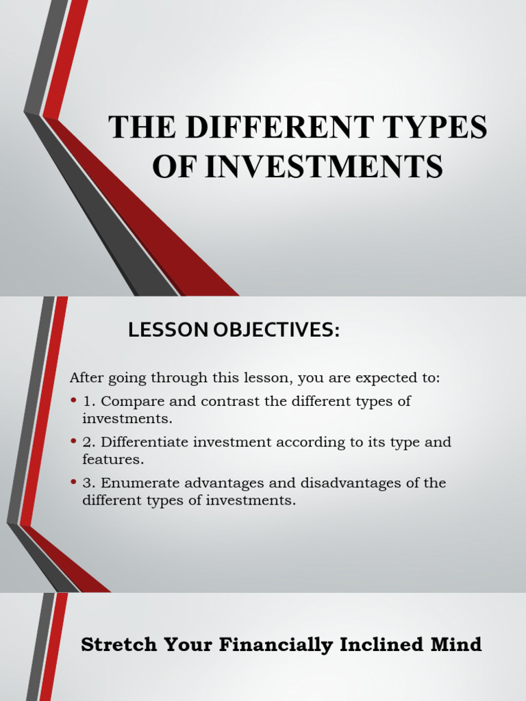 TYPES OF INVESTMENTS AND HOW THEY WORK visual data 2