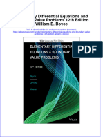 Elementary Differential Equations and Boundary Value Problems 12Th Edition William E Boyce Full Chapter