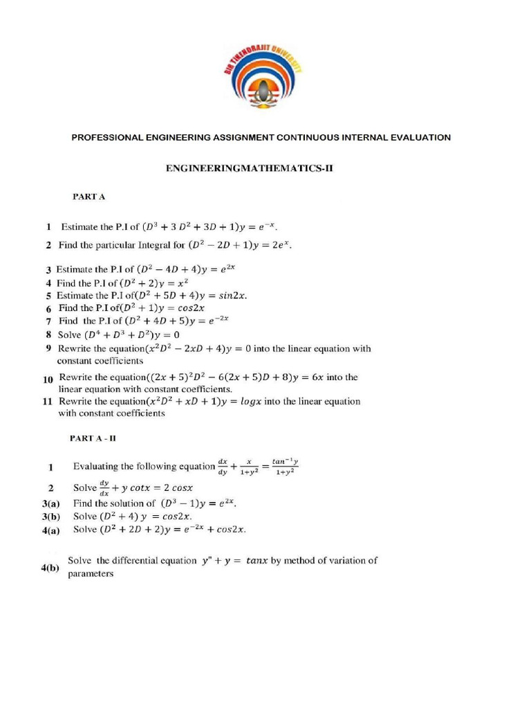 ENGINEERING MATHEMATICS II | PDF