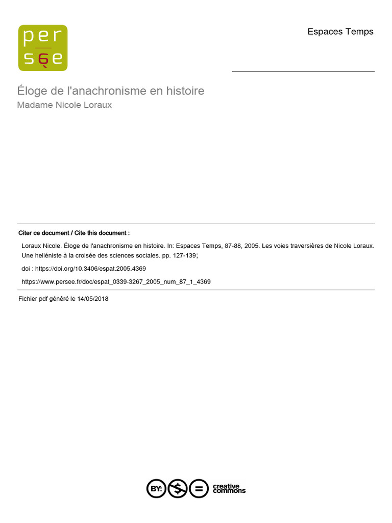 5 - Loriaux - 2005 - Eloge de Lanachronisme en Histoire | PDF ...