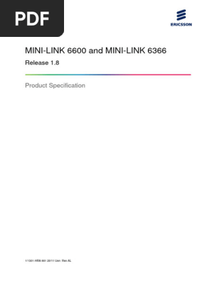 MINI-LINK 6600/6366 Product Specs | PDF | Network Switch | Ethernet