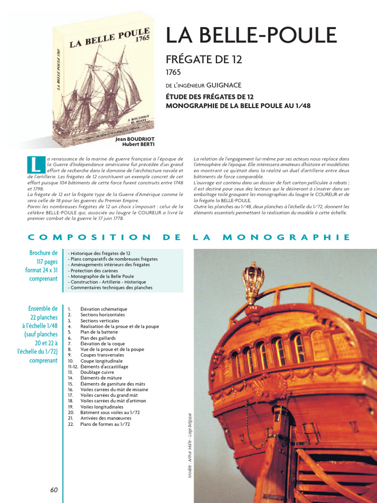 Monographie de la Belle Poule 1765 | PDF | Mât | Transport fluvial et ...