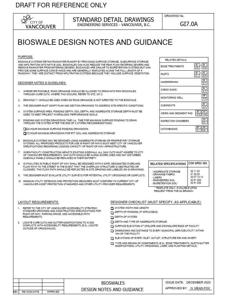 Bioswale Design Guidelines and Details | PDF | Storm Drain | Drainage