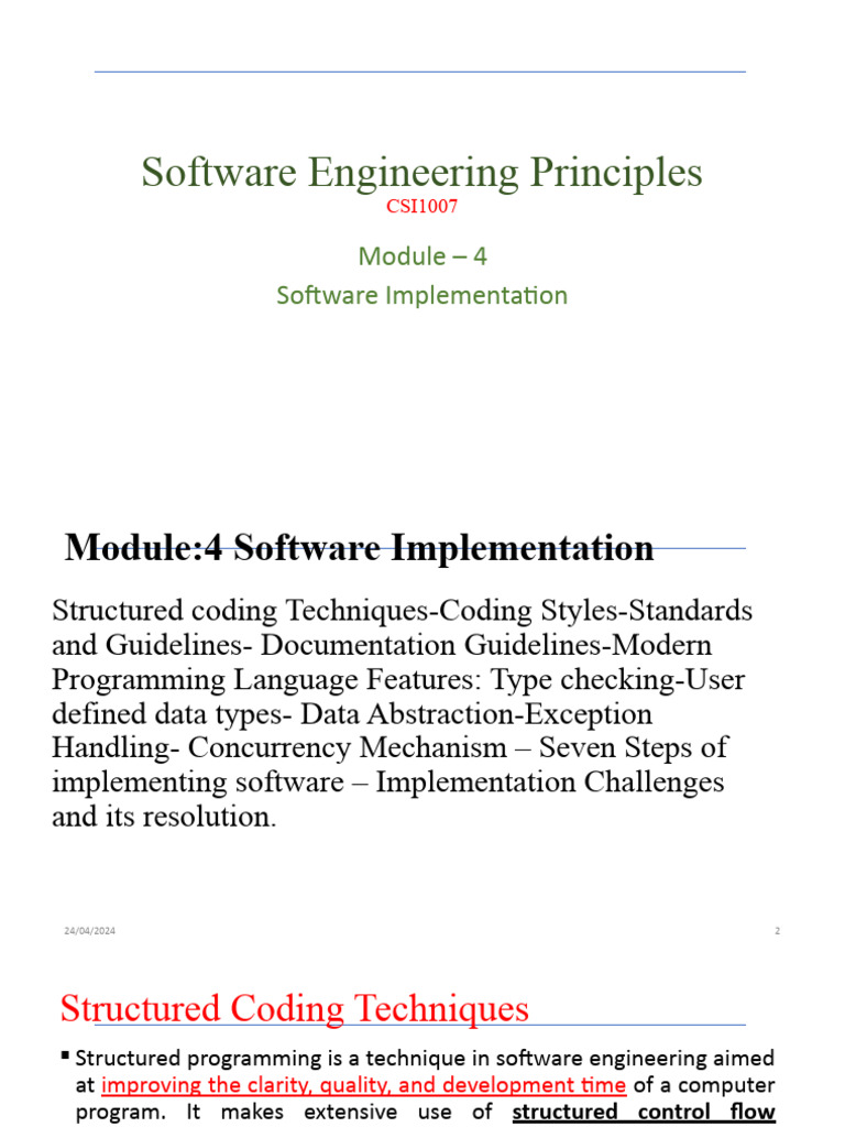 14 Module 4 - Structured Coding Techniques Coding Styles Standards and ...